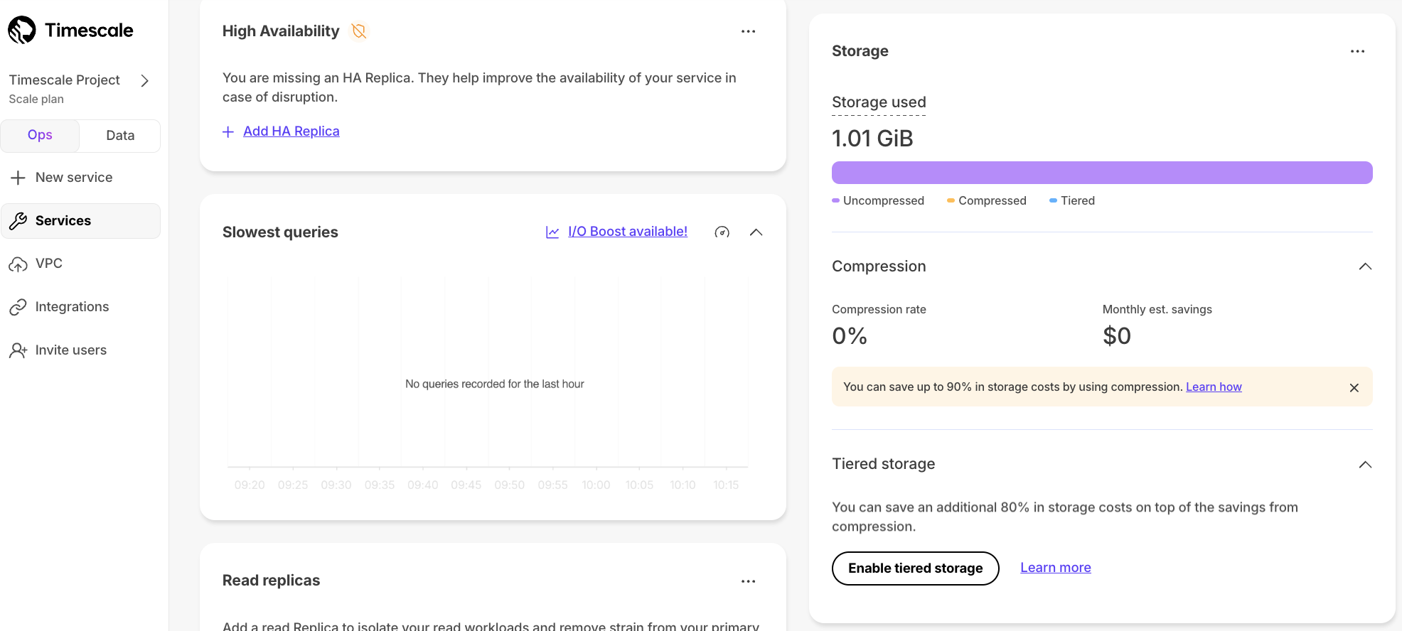 Enable tiered storage