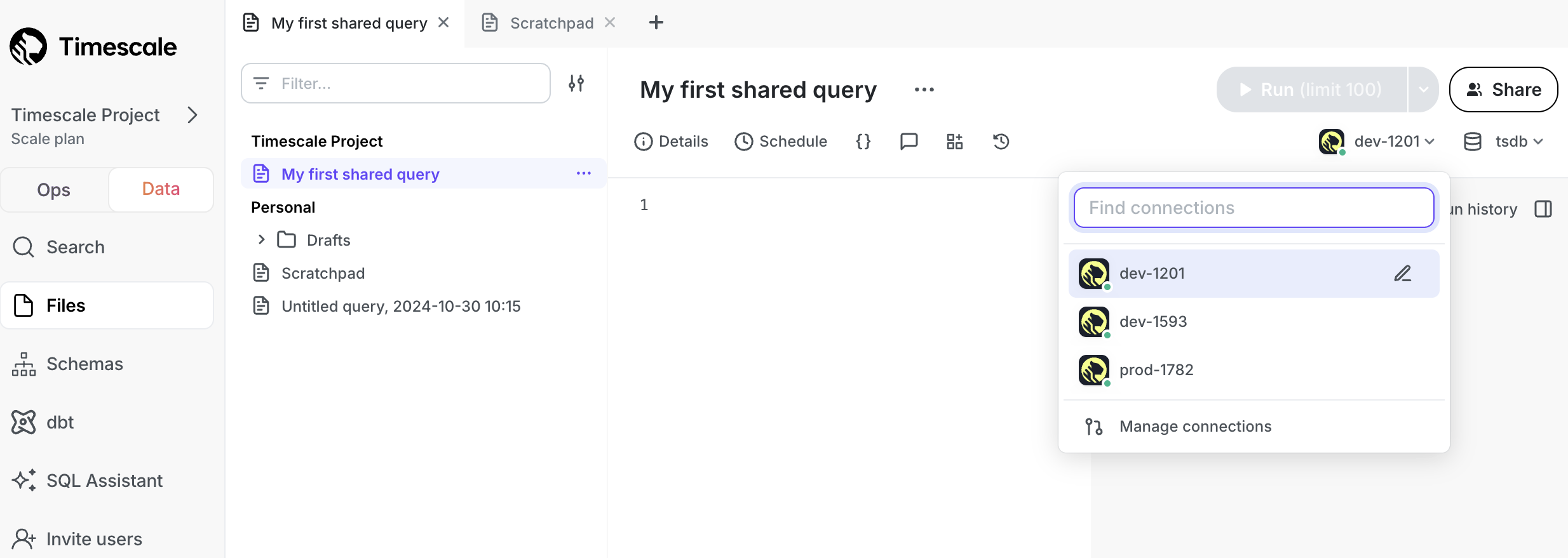 Select a connection