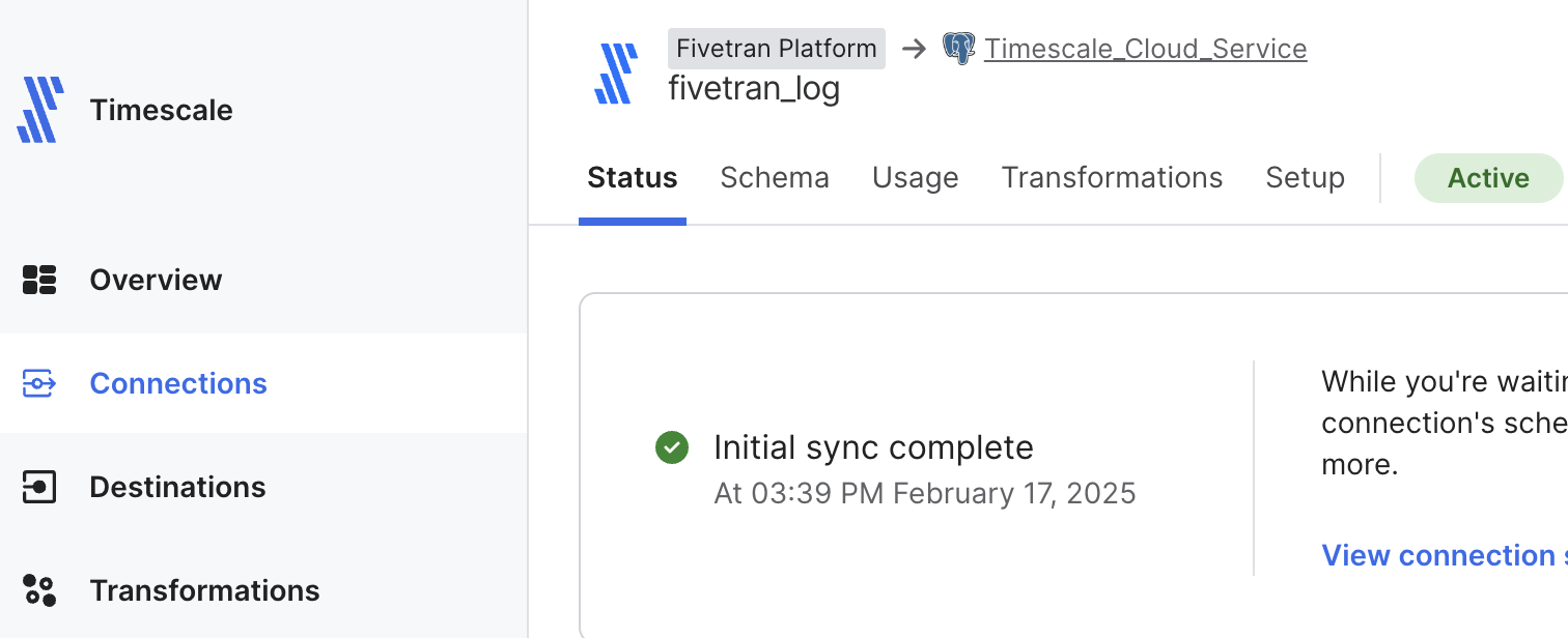 Fivetran data in a service