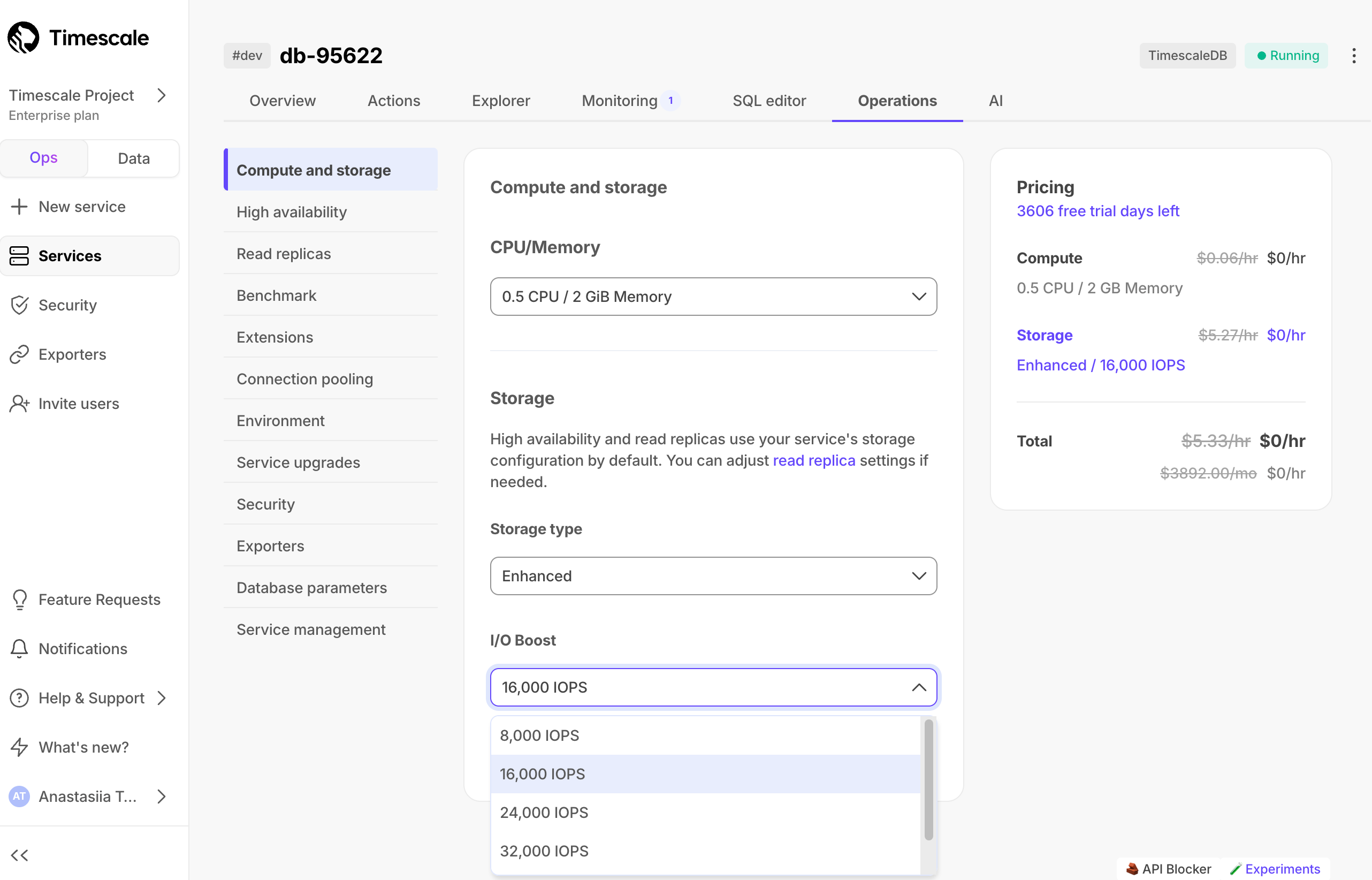 I/O boost in Timescale Cloud
