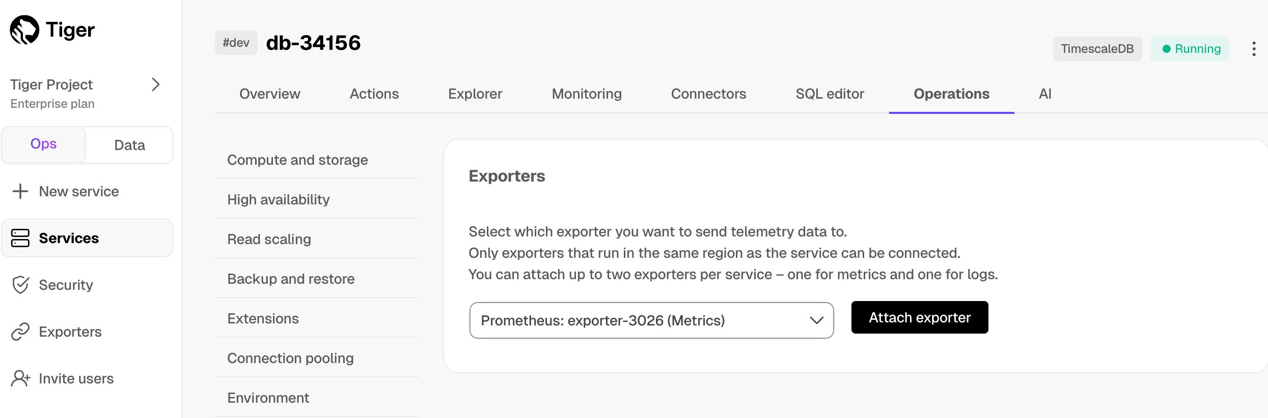 Attach a Prometheus exporter to a $SERVICE_LONG