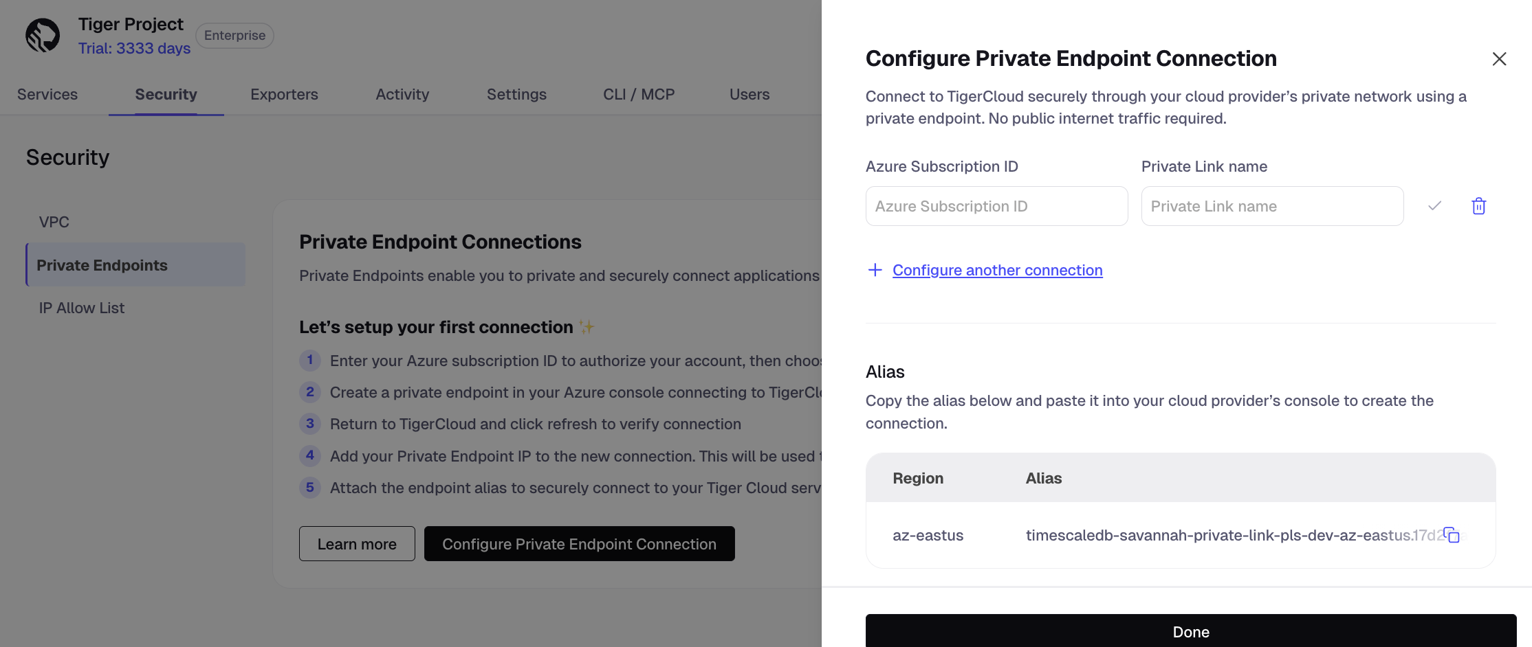 Azure Private Link authorization