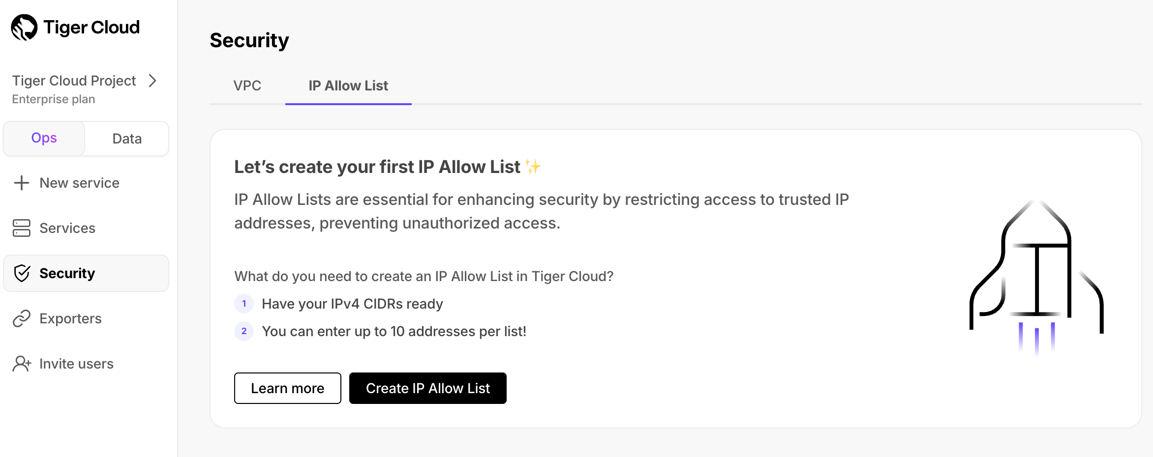 Create IP allow list