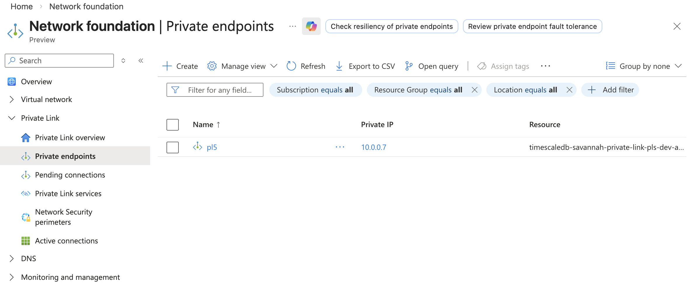 Create Azure Private Endpoint