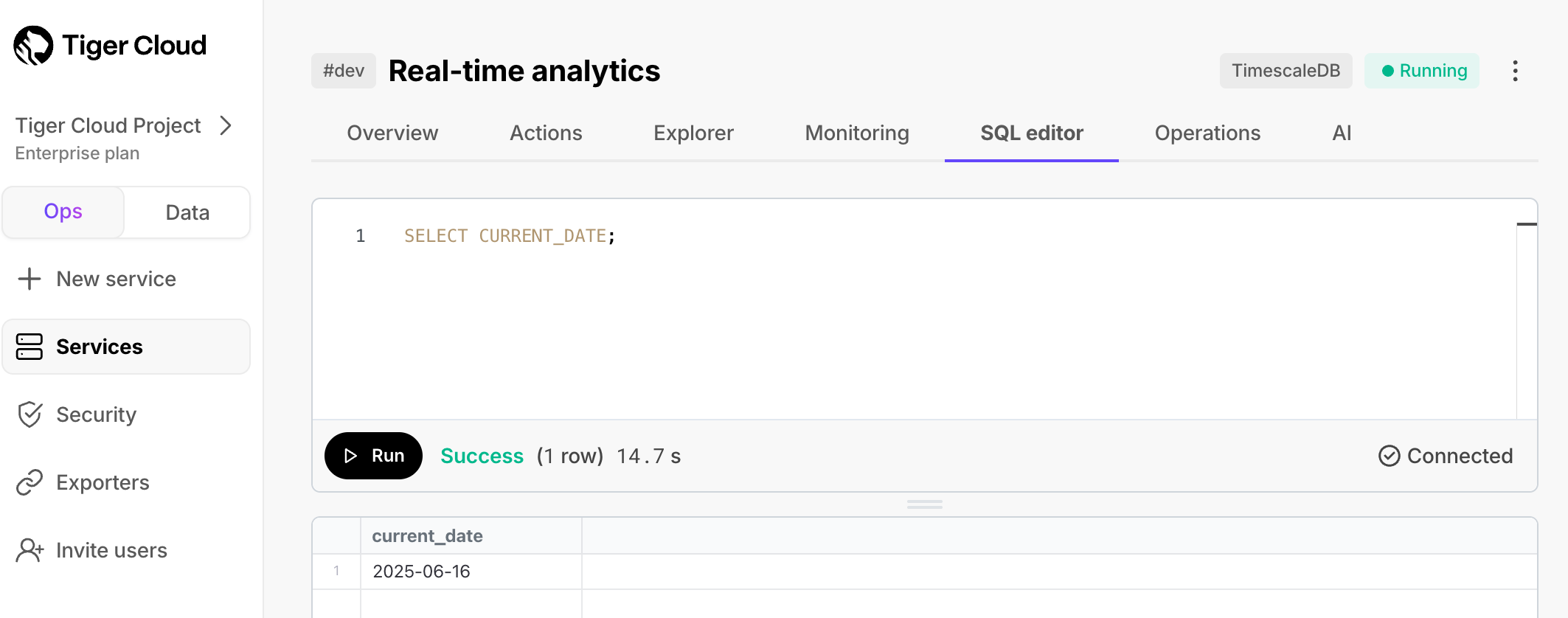 Run a simple query