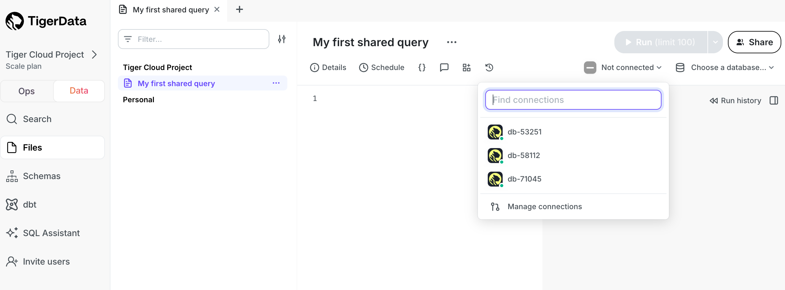 Select a connection