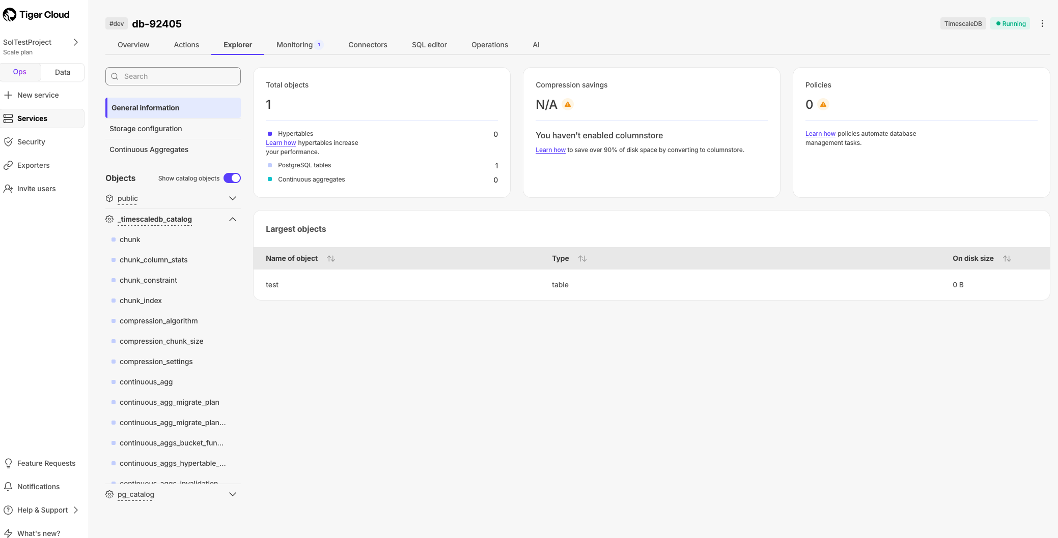 Explore catalog objects