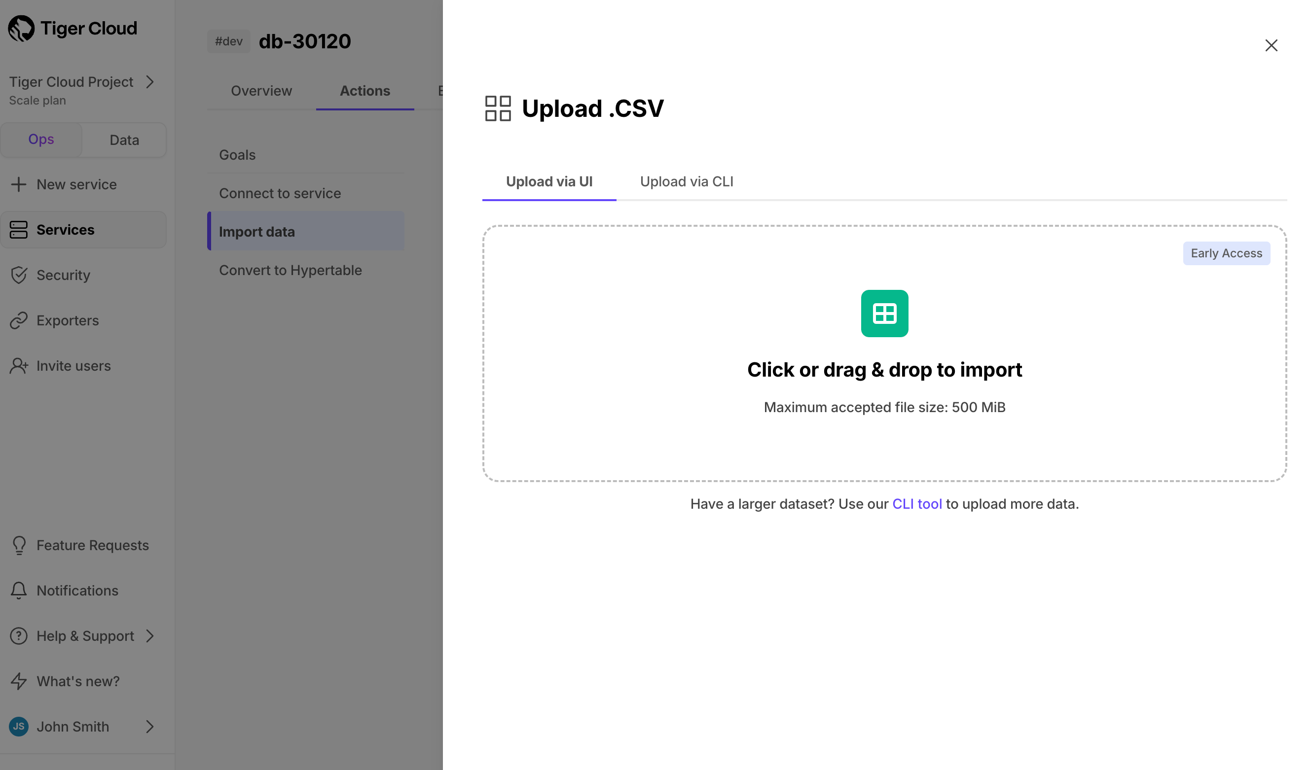 Import from CSV into Tiger Cloud