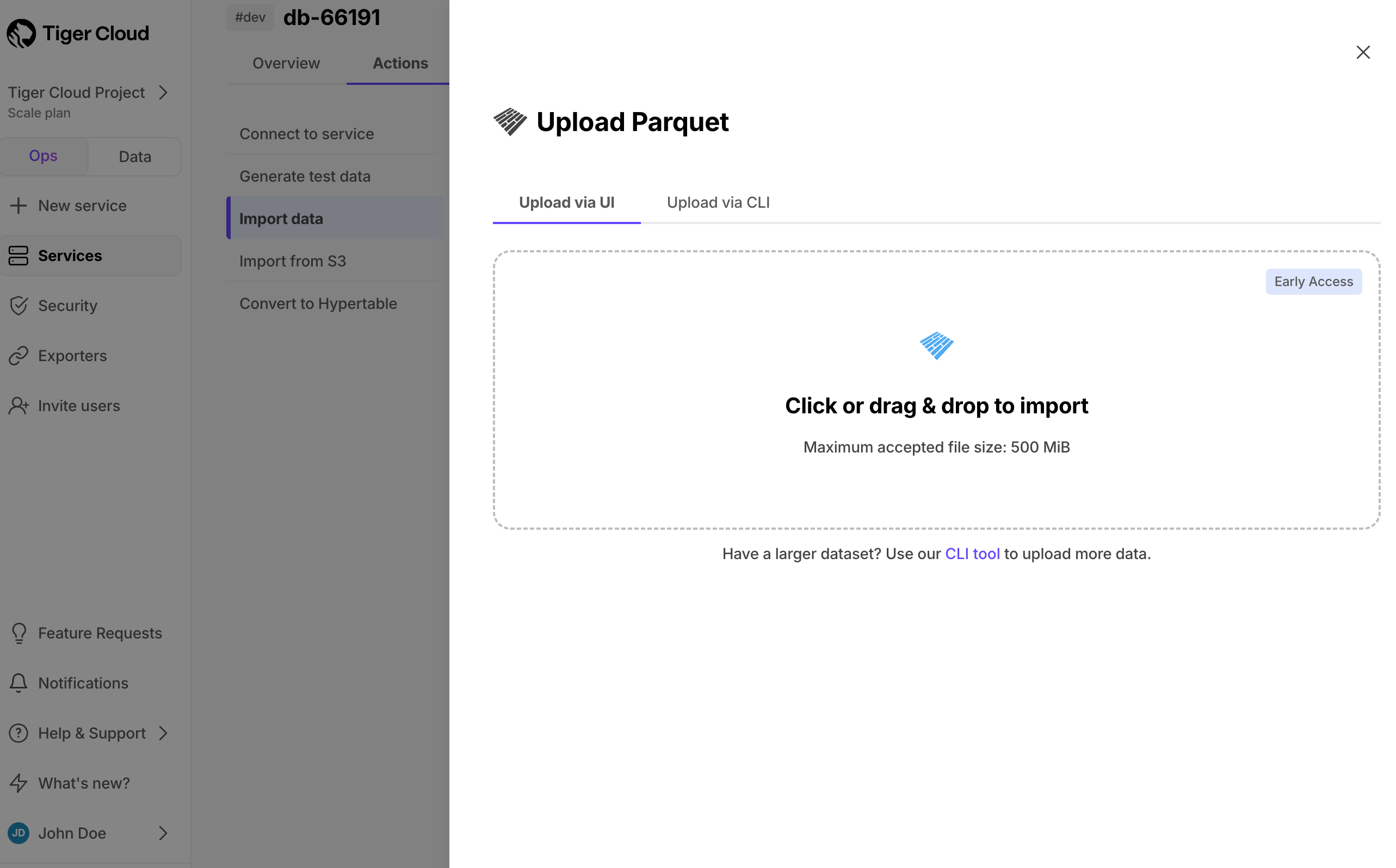Import from Parquet into Tiger Cloud
