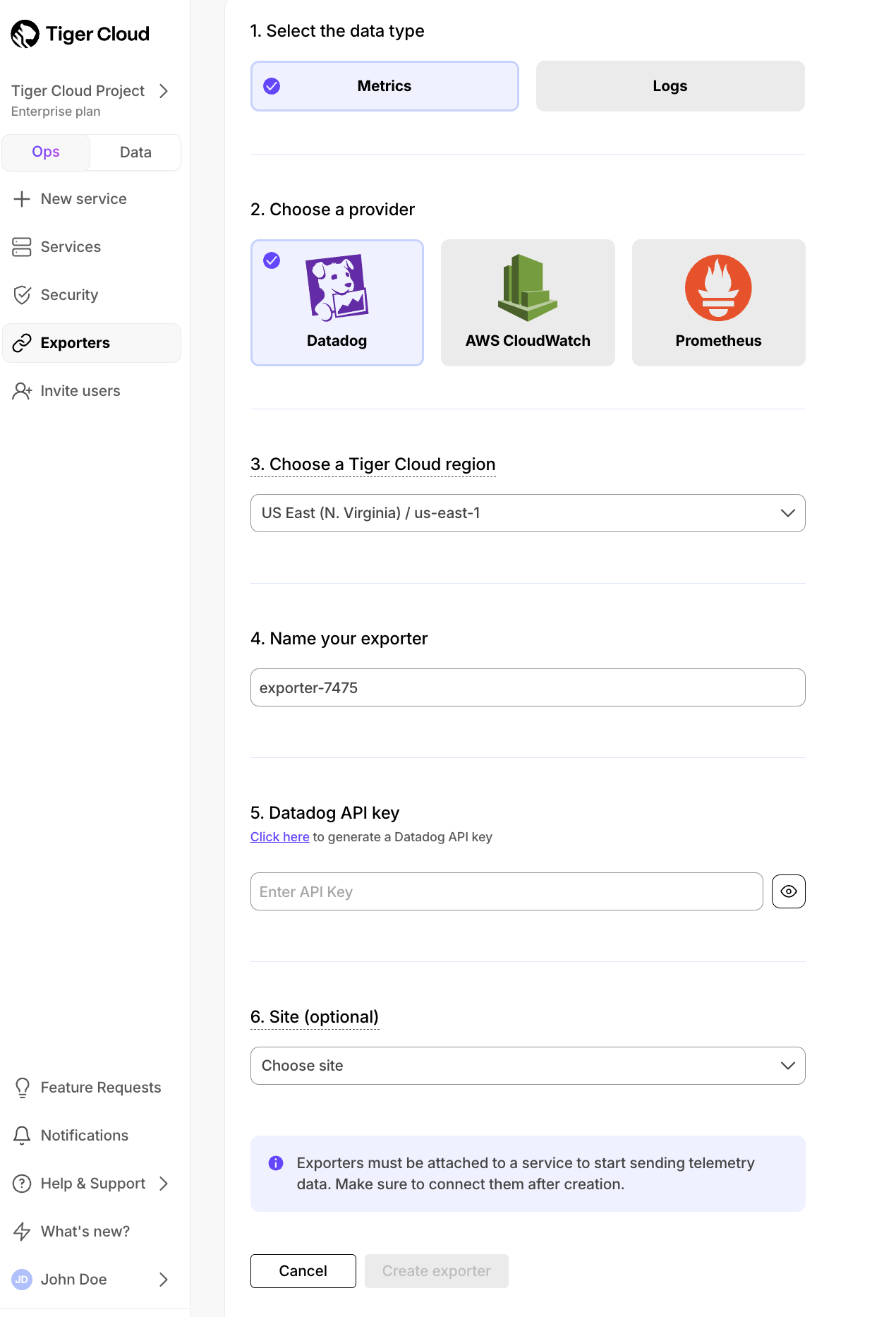 Add Datadog exporter
