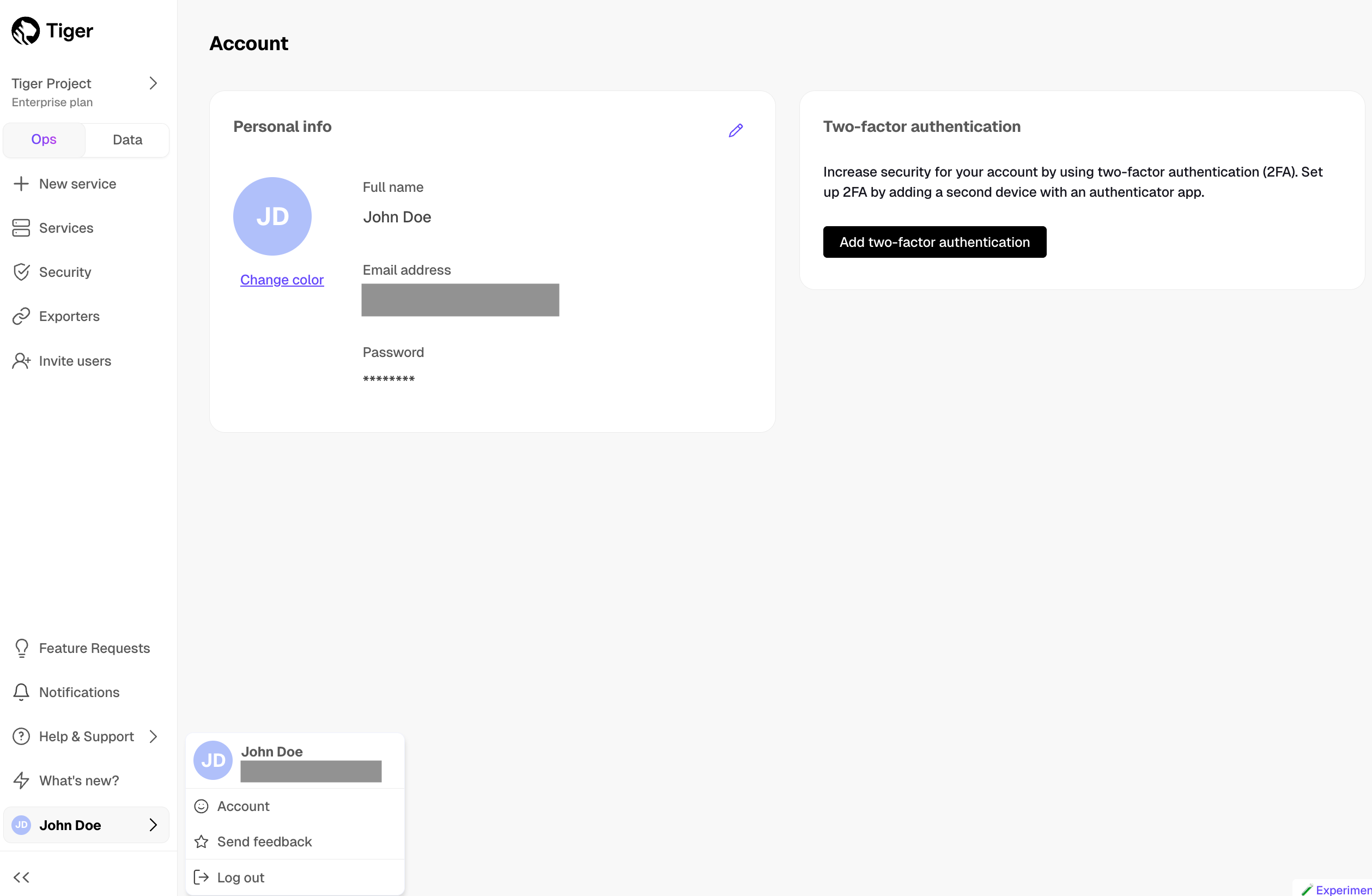 Tiger Cloud Console 2FA