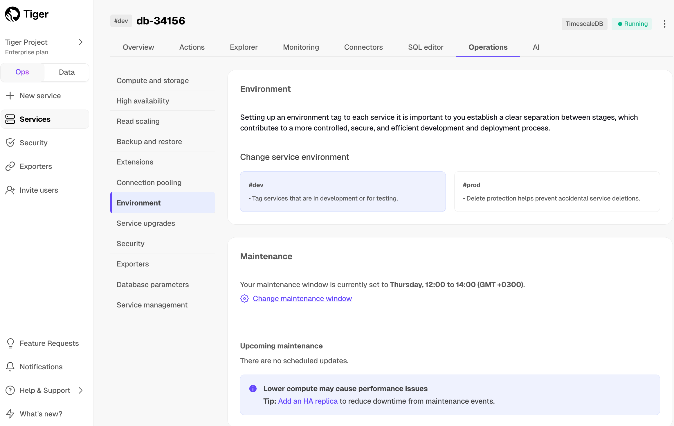 Maintenance and upgrades
