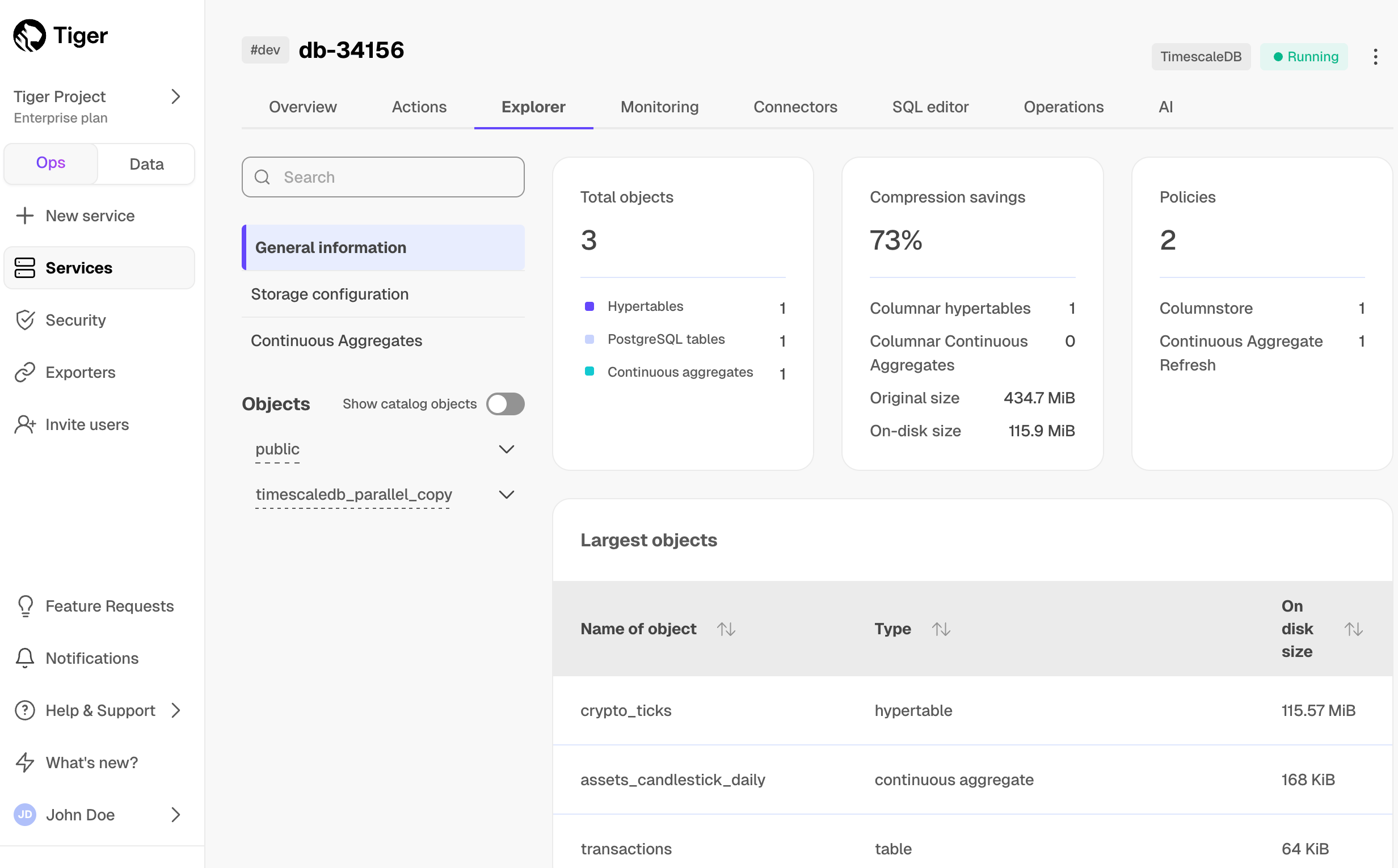 Service explorer