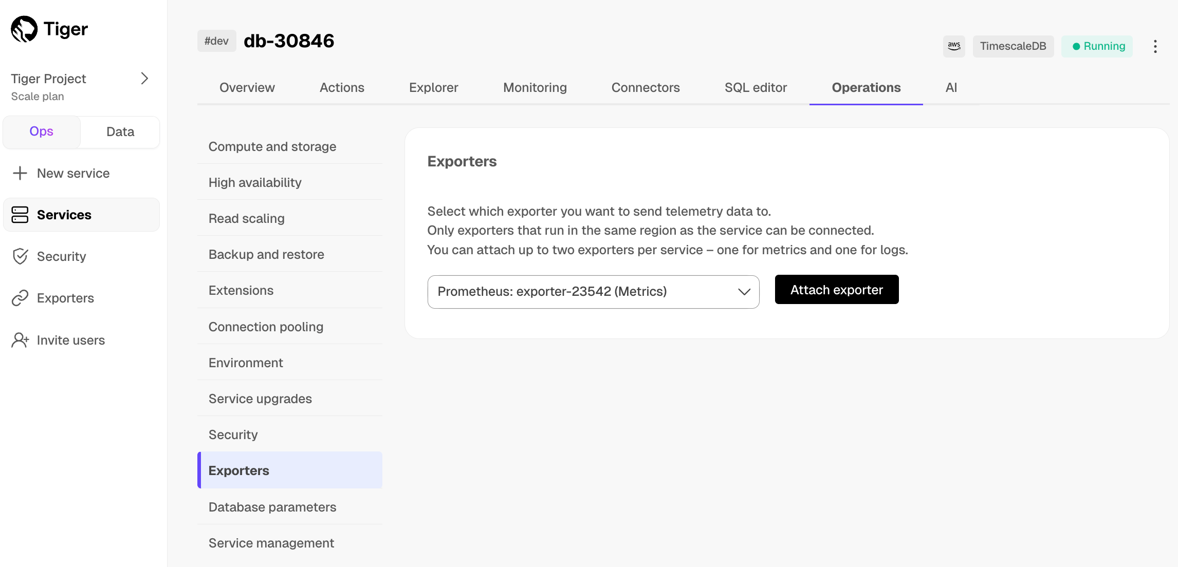 Attach a Prometheus exporter to a $SERVICE_LONG
