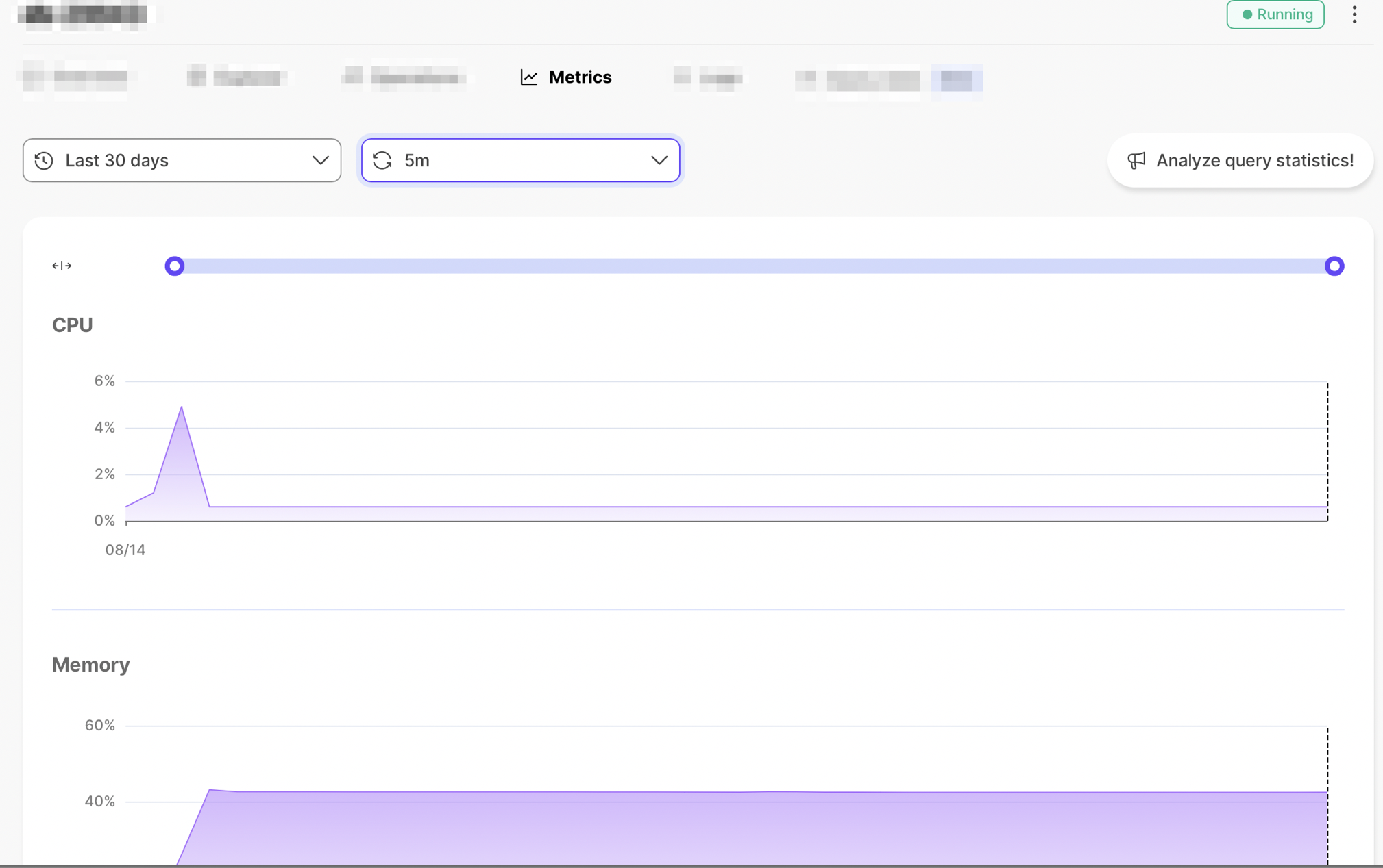 Timescale Metrics dashboard