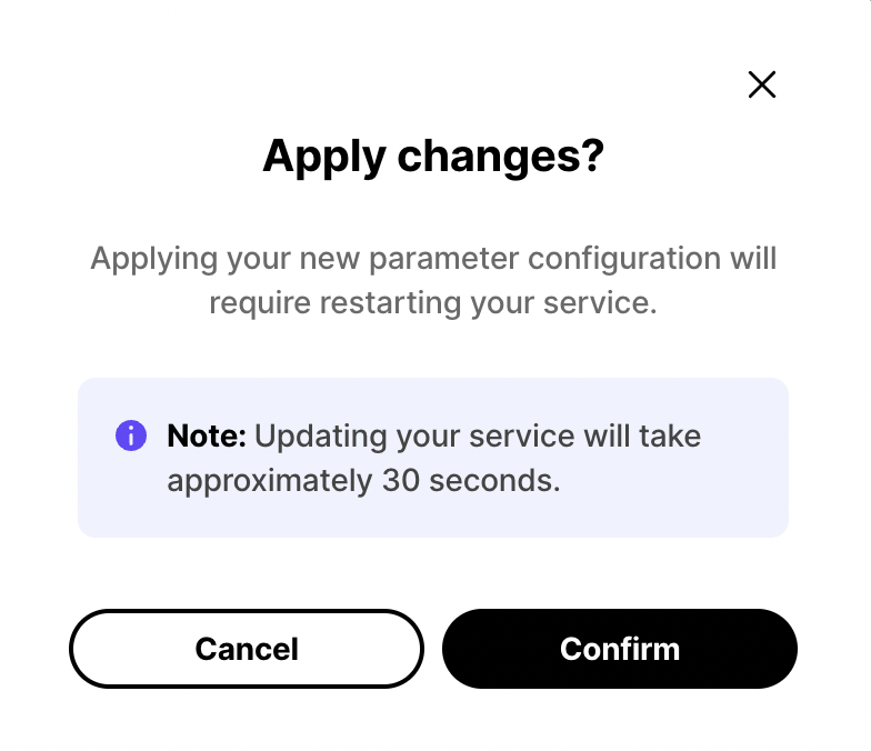 Confirm Timescale configuration changes